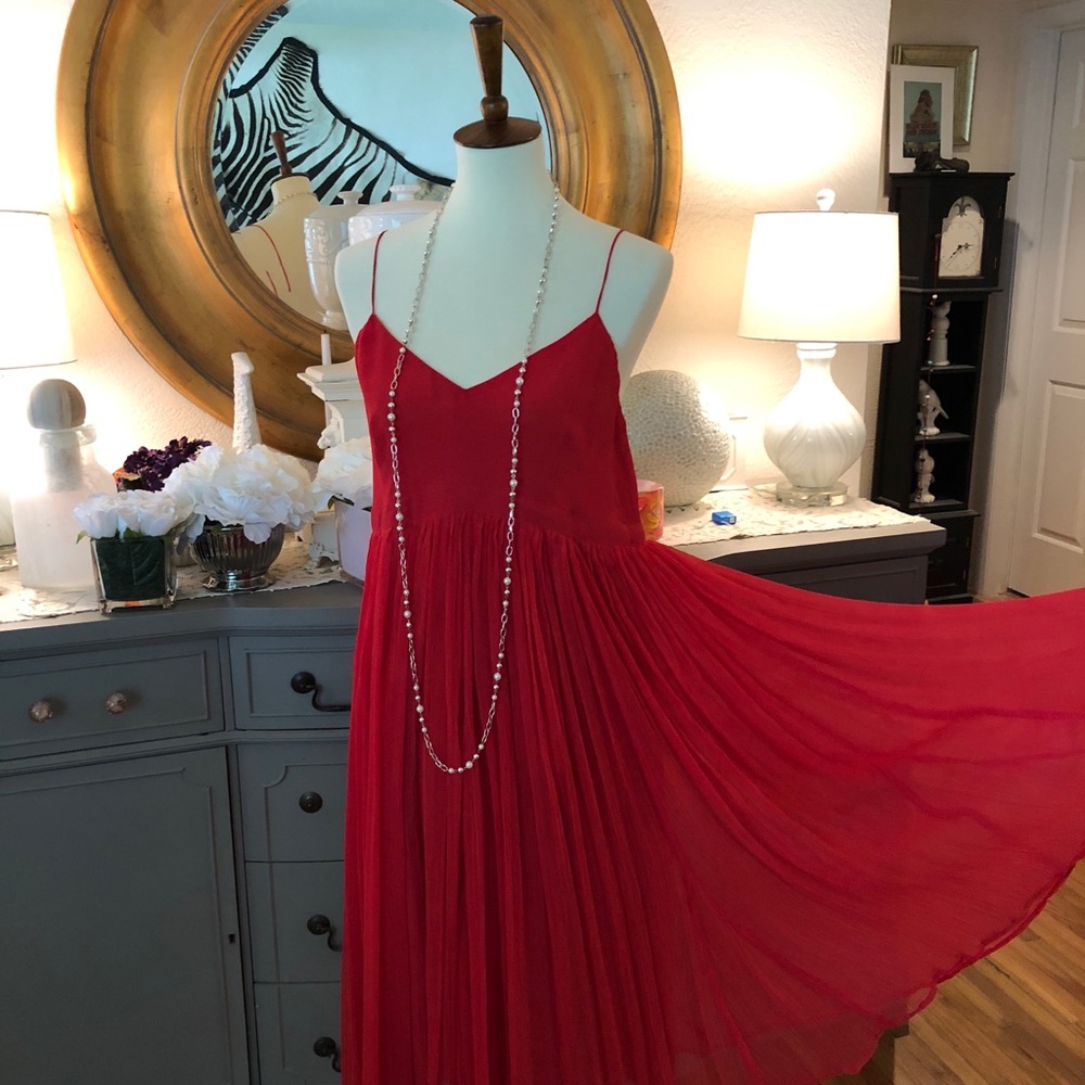 Red Anthropologie Dress that floats like a Cloud
